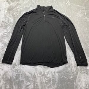 Paradox Men's Merino Blend Quarter Zip Long Sleeve Baselayer Shirt M Black